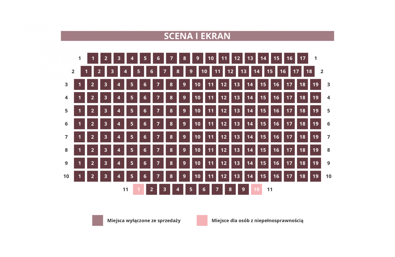 Schemat sali im. Danuty Szaflarskiej