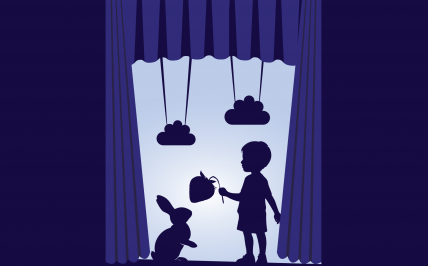 ilustracja przedstawiająca postać zająca i chłopca