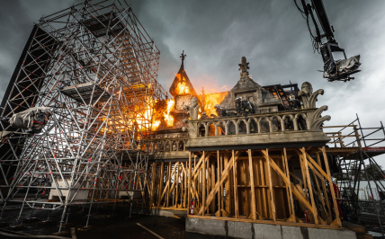 płonąca Katedra Notre-Dame