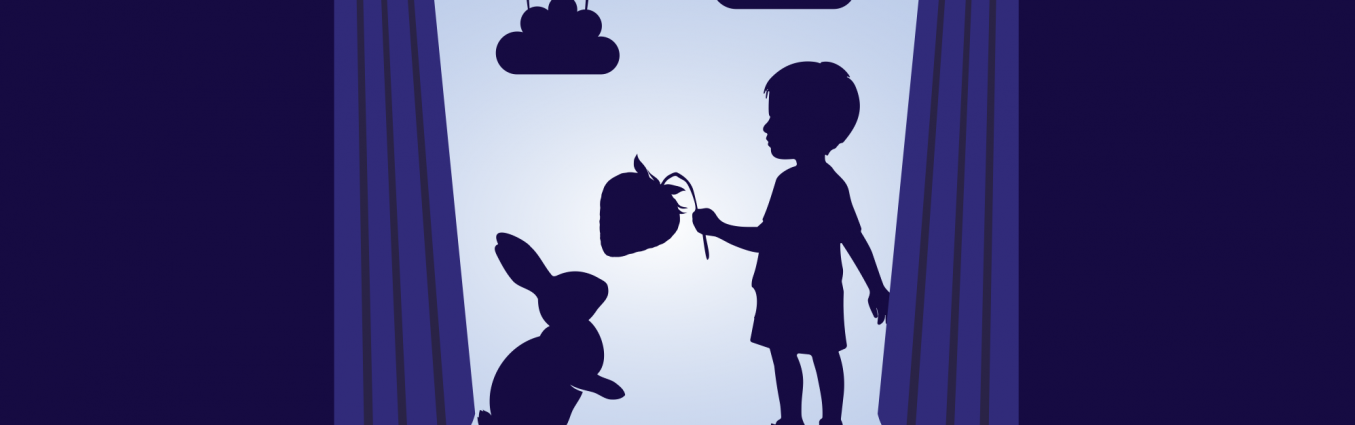 ilustracja przedstawiająca postać zająca i chłopca