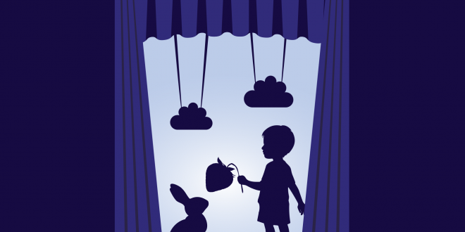 ilustracja przedstawiająca postać zająca i chłopca