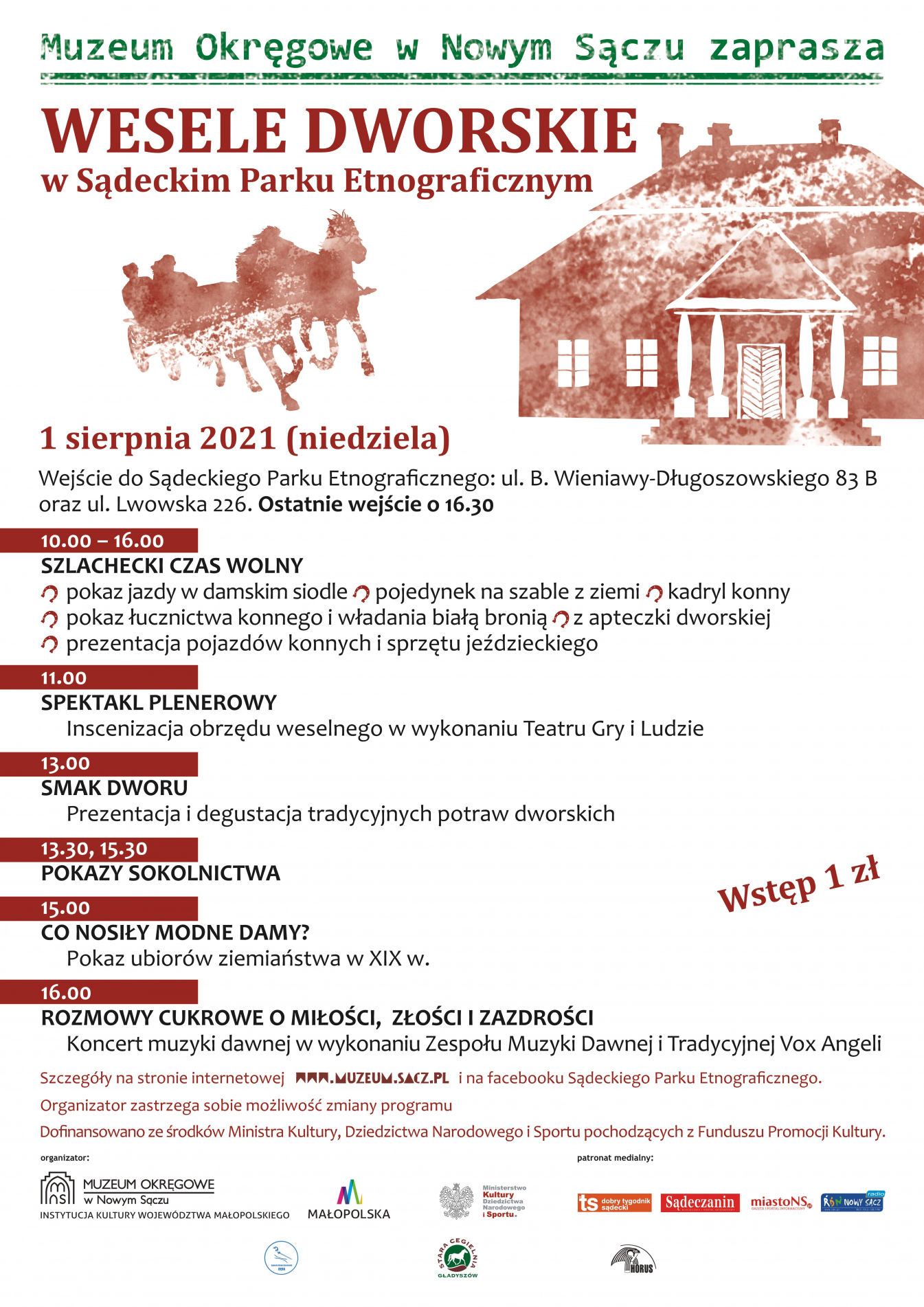 Plakat promujący wydarzenie pt. „Wesele dworskie”